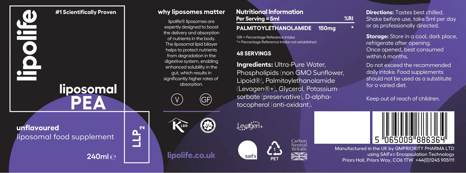 Lipolife - Liposomal PEA (240 ml) - Image 3