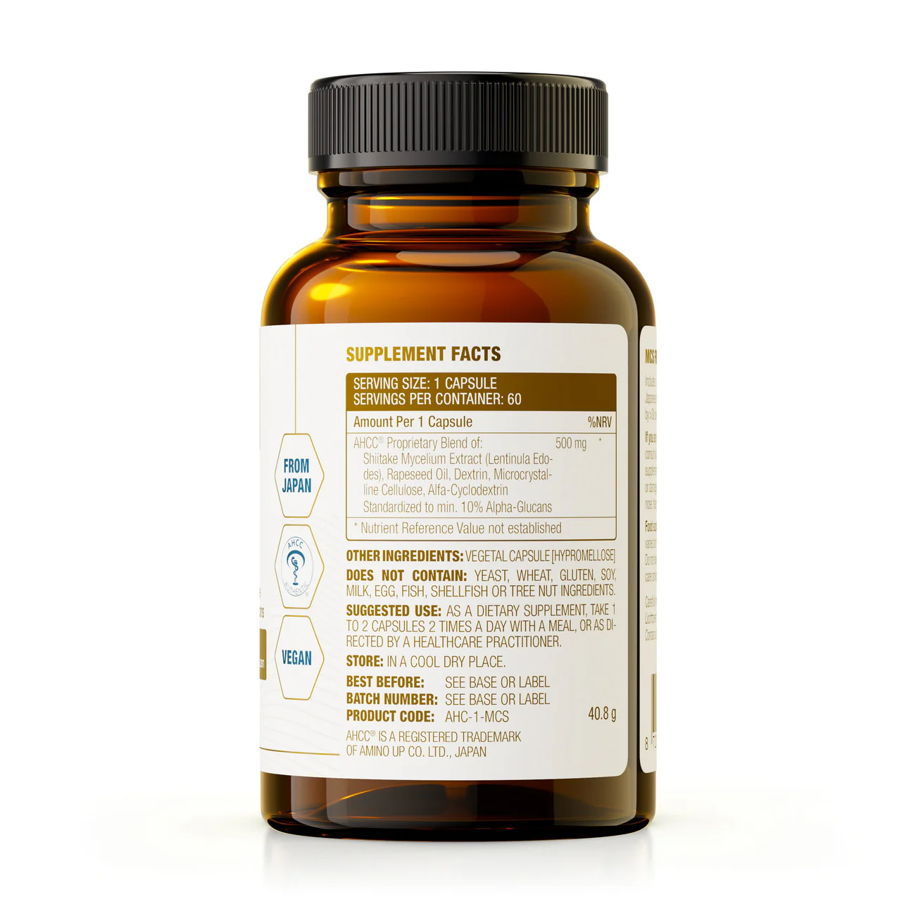 MCS Formulas - AHCC 500 mg (60 kapsler) - Image 2